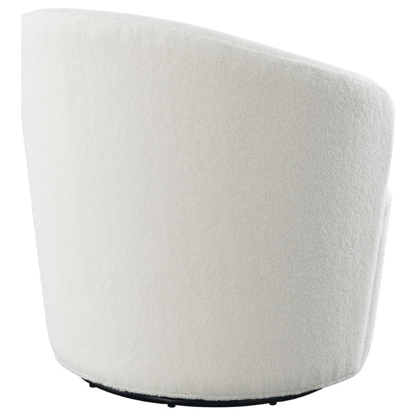 English Elm Tempest Faux Sheepskin Swivel Barrel Chair Sculptural Lounge Accent for Living Rooms B062P447713