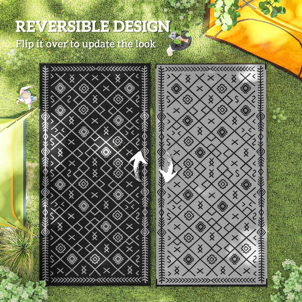 English Elm Outdoor Reversible Polypropylene Rug Geometric Pattern Waterproof Patio Camping Travel T3971P421353