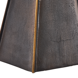 Merola Modern Accent Table in Antique Bronze and Gold - Unique Cast Aluminum Artisanal Design