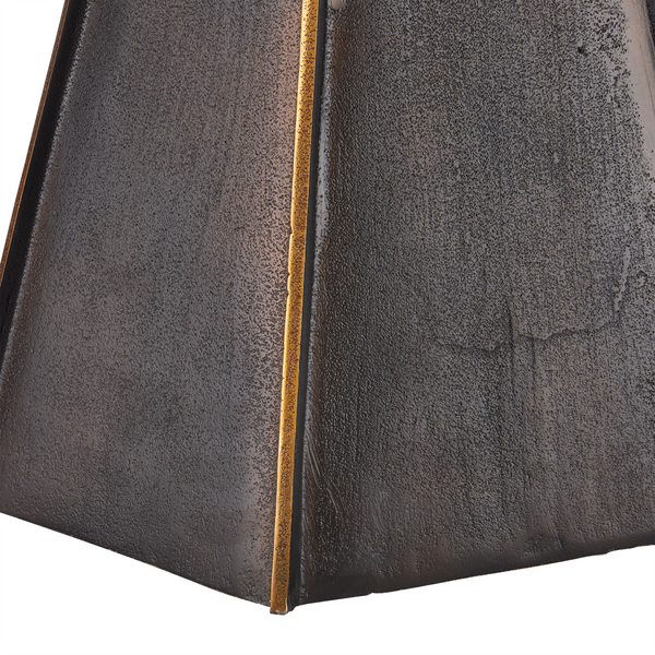 Merola Modern Accent Table in Antique Bronze and Gold - Unique Cast Aluminum Artisanal Design