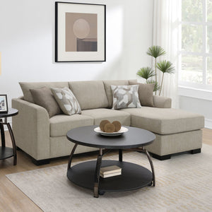 English Elm Pacheco Upholstered Sleeper Sectional with Chaise and Pullout Bed, Patterned Pillows & Sturdy Frame Camel B062P375539