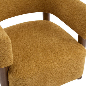 English Elm Christopher Knight Home® - Boucle Plush Bouclé Accent Chair with Rubber Wood Frame, Spring Bag Cushion for Cozy Support Yellow 30.75 L x 28.9 W x 19.25 H N776P268327T