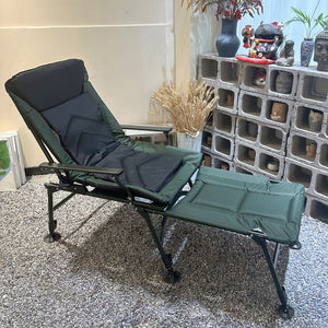 English Elm Camping Lounge Chair With Detachable Footrest - Portable, Adjustable Recliner For Comfort Outdoors W241106343