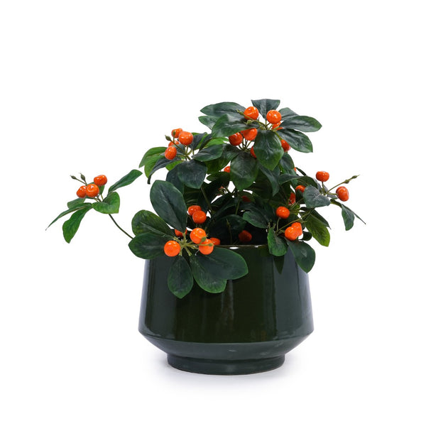 English Elm Set Of 3 Ceramic Flowerpots – Elegant Antique Green Planters For Indoor & Outdoor Decor Spaces W3273P321498-GIGA