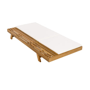 English Elm Christopher Knight Home® - Lounge Chaise Set - Stylish Acacia Wood, Water-Resistant Cushions, Adjustable Comfort For Outdoors! N770P253442T_N770P253018C