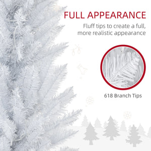 English Elm Homcom 8' Slim Noble Fir Pre-Lit Christmas Tree With 300 Led Lights - Perfect For Small Spaces! W2225P249659