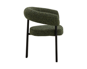 Sunpan ONIVA Dining Armchair – Modern Black Upholstered Comfort with Stylish Curves for Any Space 112264