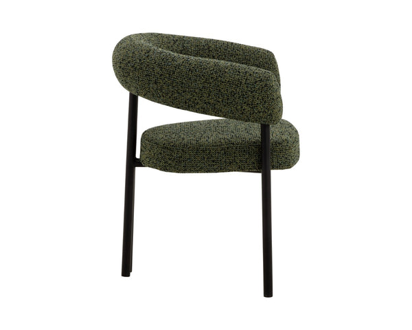 Sunpan ONIVA Dining Armchair – Modern Black Upholstered Comfort with Stylish Curves for Any Space 112264