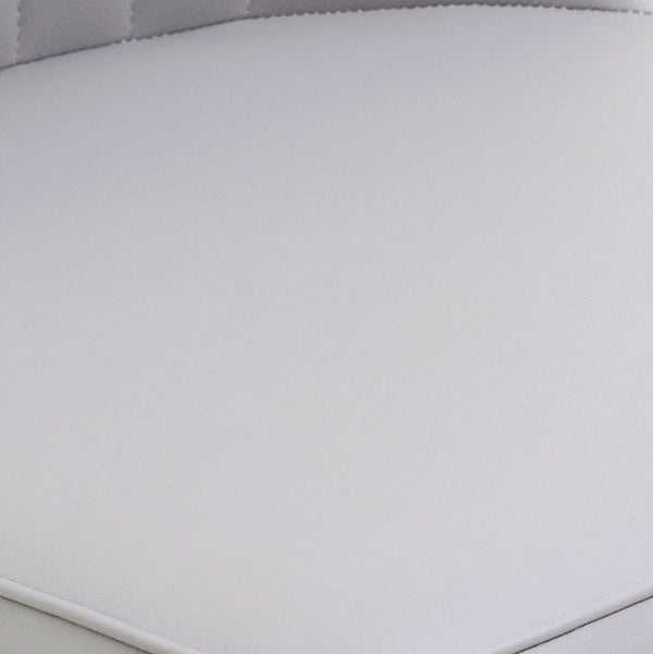 English Elm Set of 2 Dining Chairs with Thick Cushions and PU Leather Upholstery — Modern Sturdy Iron Frames for Home & Restaurant Seating LIGHT GREY N842P300567E