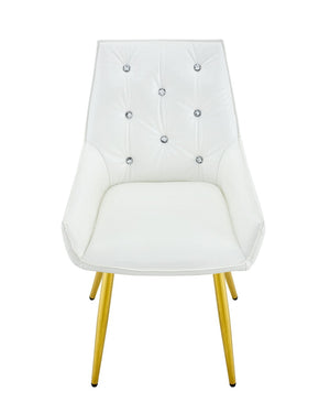 English Elm Crocodile Textured Pu Leather Accent Chair Diamond Tufted with Chrome Metal Legs W3493P456362