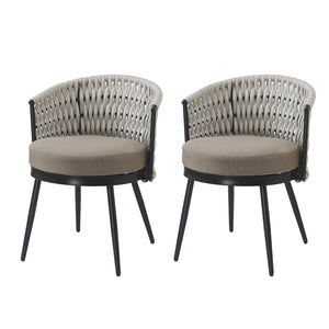 English Elm Christopher Knight Home® - Outdoor Dining Set Premium Acacia Wood Table with Handwoven Rope Chairs and Weatherproof Cushions for Stylish Outdoor Entertaining Beige,Rustic,Teak N770P290585C006_57192.00