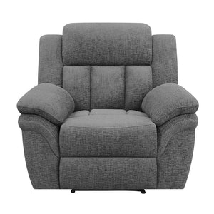 English Elm Pannen Charcoal Upholstered Glider Recliner with Soft-Cushioned Arms, Smooth Glide & Wrapped Coils Comfort B062P328608