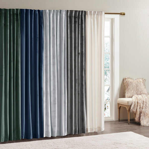 JLA Home 510 Design - Room Velvet Poly Velvet Window Panels with Metallic Sheen, Room-Darkening Privacy and OEKO-TEX Safety PMID 63 L x 37 W x 0.13H 5DS40-0151