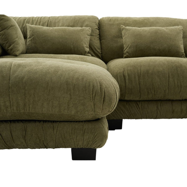 English Elm United We Win U-Shaped Cloud Couch In Pelletized Velvet With 2 Ottomans & Lumbar Pillows For Cozy Living W1568S00197-GIGA