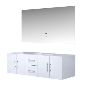 English Elm Glossy White Double Bath Vanity 60" W X 22" D With Led Mirror - Modern Style & Ample Storage Solution B2731S00501