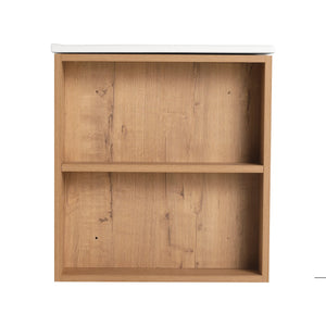 English Elm 30" Wall Mounting Bathroom Vanity Cabinet with Adjustable Side Shelf, Soft-Close 2/3 Drawers, Water-Resistant Plywood Imitative Oak W999P193004