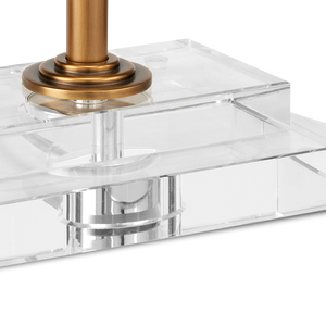 Caldwell Antique Brass Table Lamp with Bone Linen Shade - Elegant Design for Classic Interiors