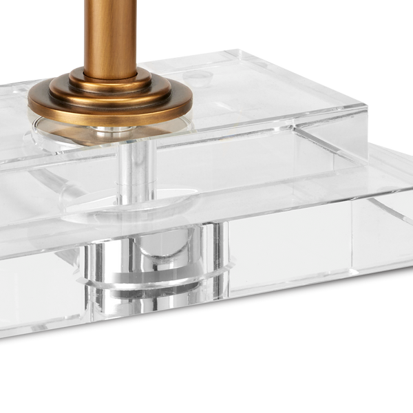 Caldwell Antique Brass Table Lamp with Bone Linen Shade - Elegant Design for Classic Interiors