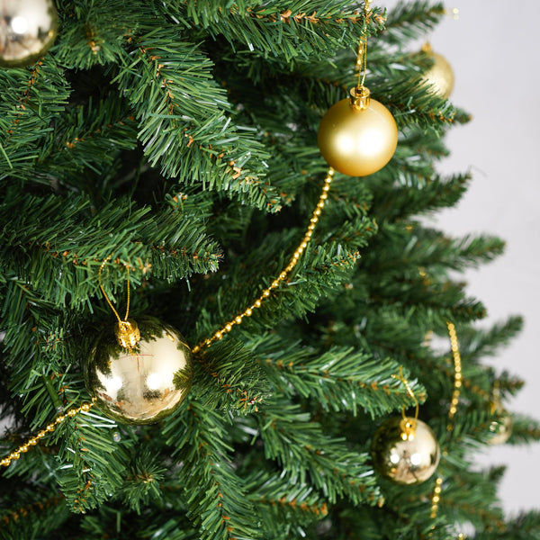 English Elm Christopher Knight Home® - 6FT Lush Pre-Lit Christmas Tree with 250 Warm White LEDs, 1000 PVC Tips, Hinged Branches, Metal Stand N769P351699G