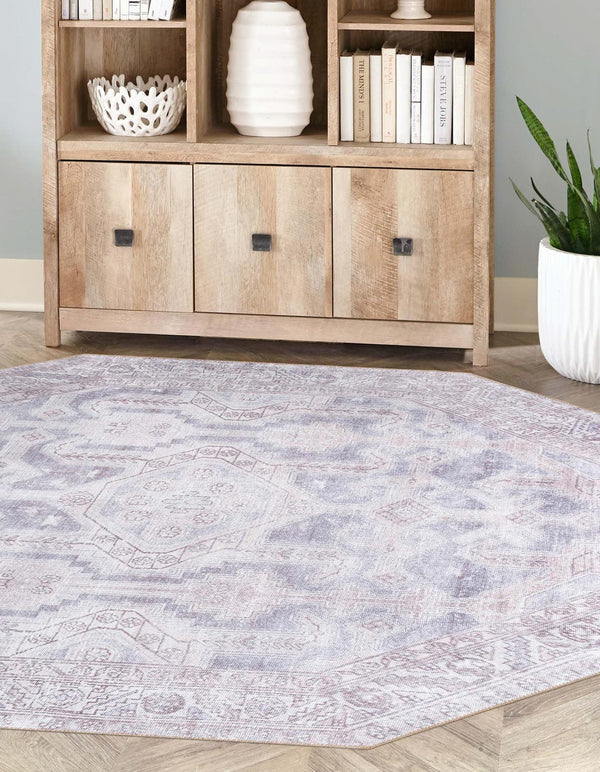 Unique Loom Timeless Paul Machine Made Medallion Rug Gray, Beige/Ivory 7' 7" x 7' 7"