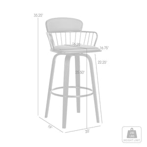 English Elm Willow Swivel Counterstool Gray Faux Leather Seat Modern Kitchen Bar Perch B2736P464837