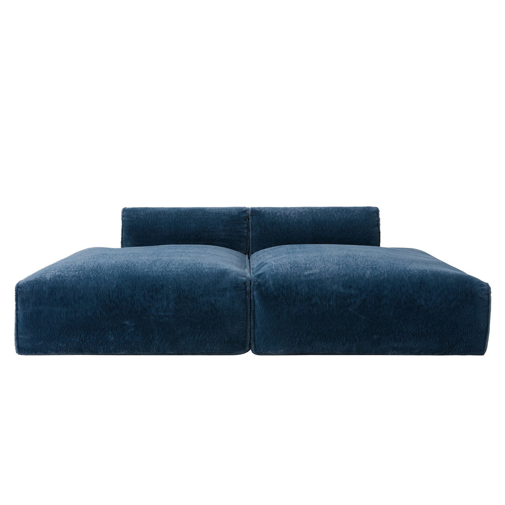 English Elm 90.0"Oversized Modular Sectional Sofa Plush Foam & Pocket Springs, Ready-to-Use 2-Piece Set for Living Room Comfort and Mobility (No Assembly) Dark Blue N723S9701C
