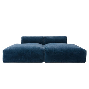 English Elm 90.0"Oversized Modular Sectional Sofa Plush Foam & Pocket Springs, Ready-to-Use 2-Piece Set for Living Room Comfort and Mobility (No Assembly) Dark Blue N723S9701C