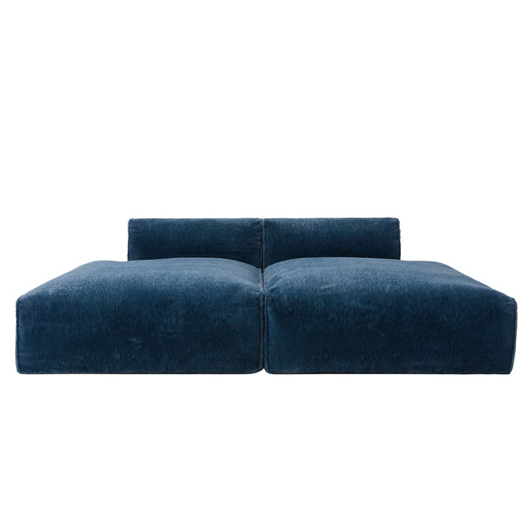 English Elm 90.0"Oversized Modular Sectional Sofa Plush Foam & Pocket Springs, Ready-to-Use 2-Piece Set for Living Room Comfort and Mobility (No Assembly) Dark Blue N723S9701C