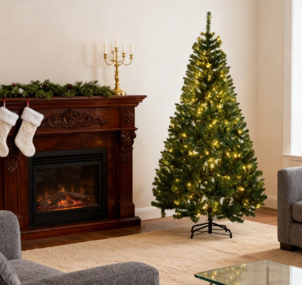English Elm Artificial Pink Holiday Tree with 250 Warm Led Lights and 1000 Full Branch Tips T3971P418981