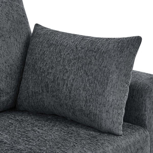 English Elm Modern Low Profile Upholstered Sofa Deep Seat Cushions for Apartment Living Rooms Blue Gray B343P435324