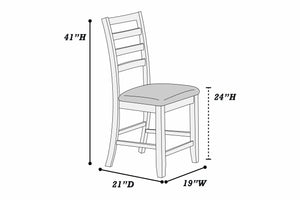 English Elm Contemporary 6Pc Counter Height Dining Set With Lift-Top Table, Storage Bench & Ladder-Back Chairs B011S01894