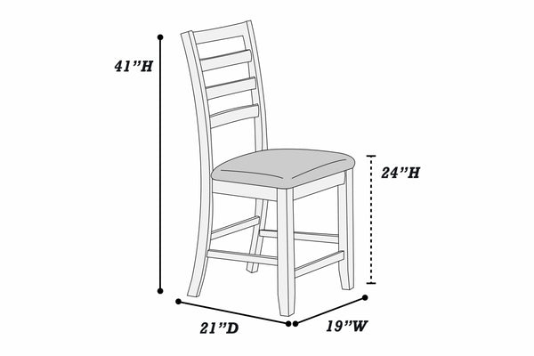 English Elm Contemporary 6Pc Counter Height Dining Set With Lift-Top Table, Storage Bench & Ladder-Back Chairs B011S01894