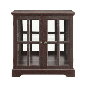 English Elm Led Curio Display Cabinet - Antique Cherry Showcase With Adjustable Shelves, Bluetooth Led Lights & More! W2275P231694