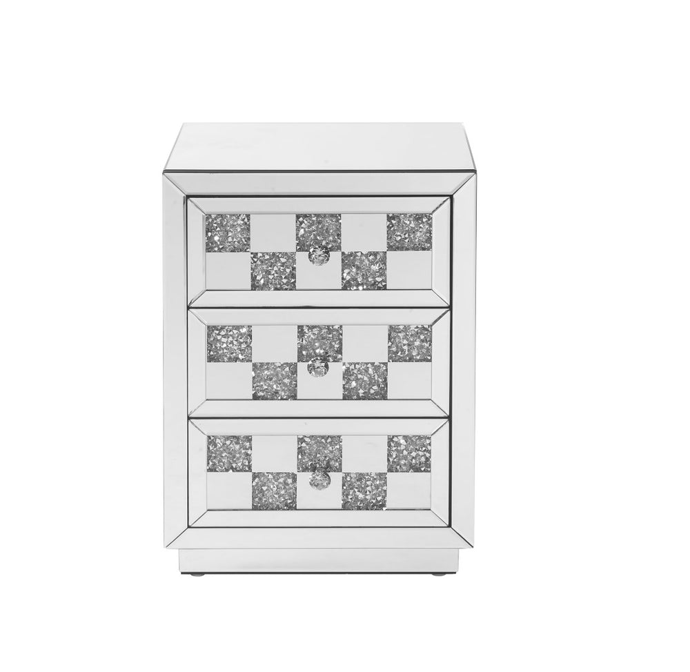 English Elm Noralie Mirrored Accent Table With Faux Diamonds – Glamorous Storage Solution For Any Space P1 B2726P243283-GIGA