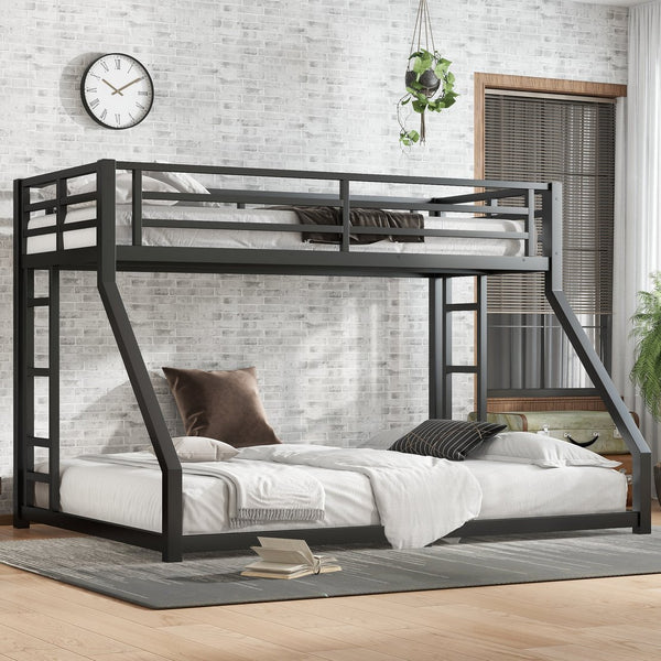 English Elm Metal Twin Xl Over Queen Bunk Bed For Teens & Adults - Space-Saving, Sturdy & Noise-Reducing Design! W1580P243343