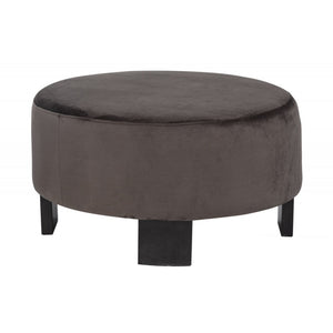 English Elm Nesting Marble-Top Coffee Table Set with Velvet Ottoman, Brass Frame, Dark Wood Legs — Modern Chic Living Room B011P355867