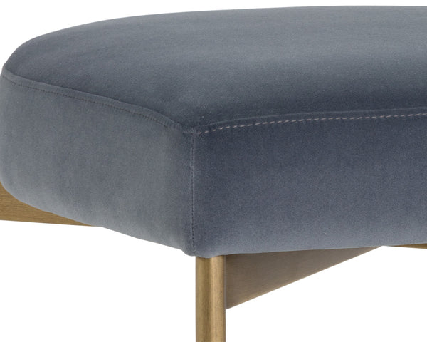 Sunpan Seneca Dining Chair Set of 2 - Modern Open Back Design with Stylish Steel Frame for Contemporary Homes Antique Brass / Velvet Slate