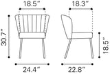 Aimee Dining Chair - Set of 2 Cream 109677 Zuo Modern