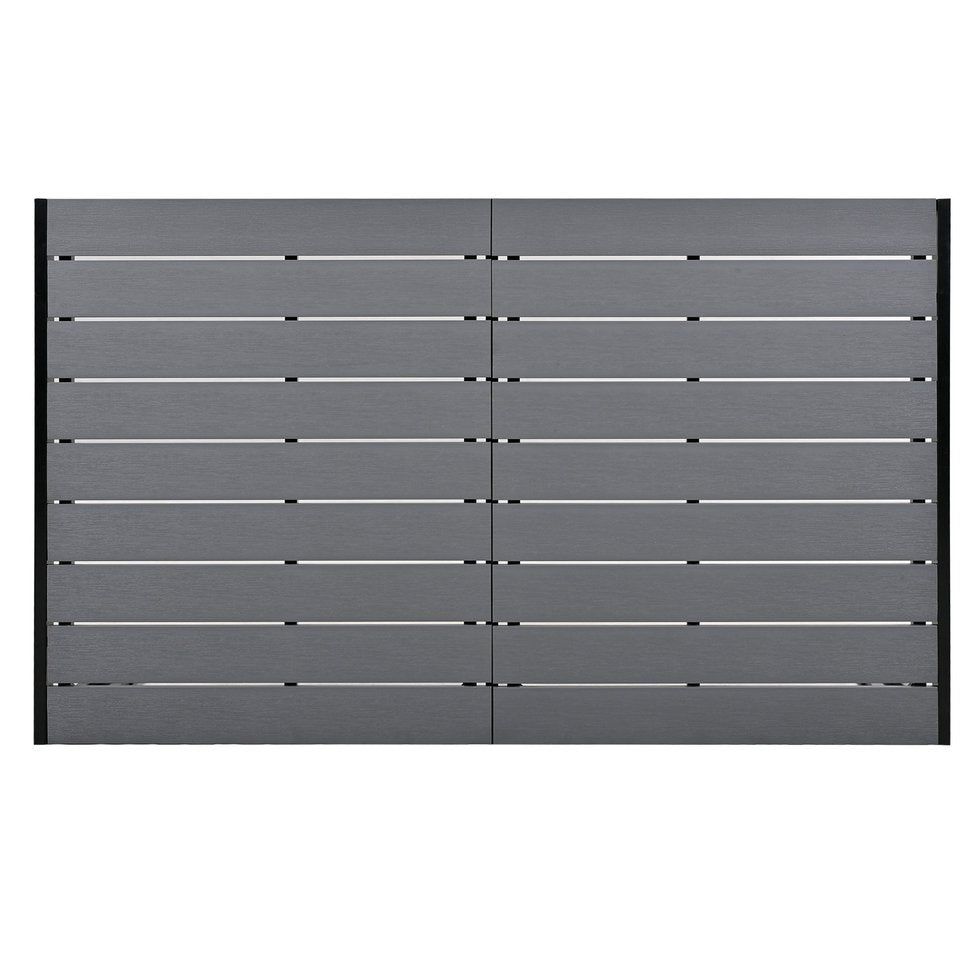 English Elm U-Style Steel Outdoor Table and Chair Set for Patio Balcony Backyard — Durable 7-Piece, Heavy-Duty Seats Gray WY000401AAE