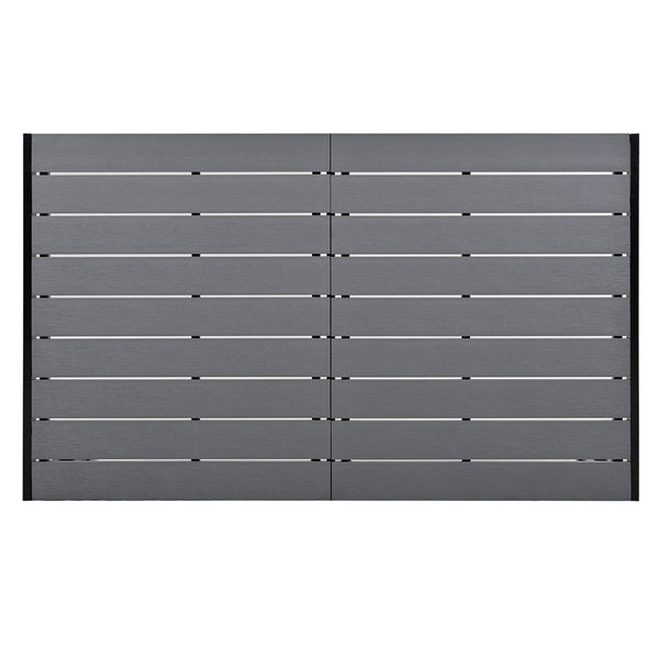 English Elm U-Style Steel Outdoor Table and Chair Set for Patio Balcony Backyard — Durable 7-Piece, Heavy-Duty Seats Gray WY000401AAE