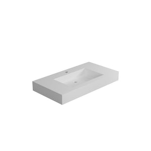 English Elm 35"solid Surface Pedestal Basin Seamless Spa Style Bathroom Sink Non-porous Finish W2704P206059