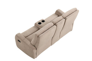 English Elm Paterson Microsuede Velvet Reclining Sofa with Console and Cup Holders for Media Rooms B078P497900
