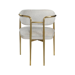 English Elm Zayn Contemporary Beige Chenille Arm Chairs Set of 2 with Gold Metal Legs, Plush Upholstery, 220lb Capacity B2726P354540