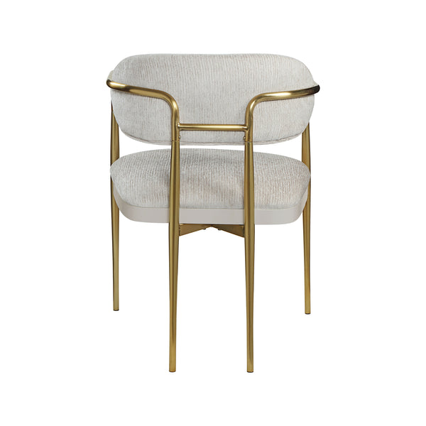 English Elm Zayn Contemporary Beige Chenille Arm Chairs Set of 2 with Gold Metal Legs, Plush Upholstery, 220lb Capacity B2726P354540