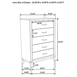 English Elm Carina Queen Bedroom Set Grey Oak Paneled Headboard Nickel Hardware Five Piece B062S00764