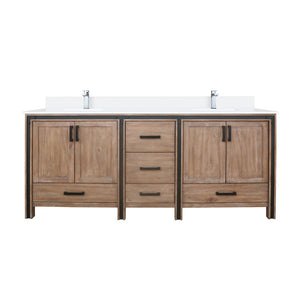 English Elm Rustic Barnwood Double Bath Vanity With Cultured Marble Top And Chrome Faucet - 80" Wide Beauty B2731P260658-GIGA