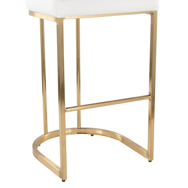 English Elm Fixed-height Barstools Powder Coated Steel Frame Brown Upholstered Seat Set of Two B202P471222