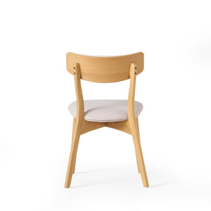 English Elm Caleb Mid Century Upholstered Dining Chairs Rubberwood Tapered Legs Set of 2 Light Beige,Natural N768P379763L