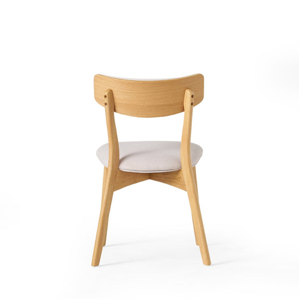 English Elm Caleb Mid-century Upholstered Dining Chair Set of Four with Tapered Oak Legs Light Beige,Natural N768P282333L