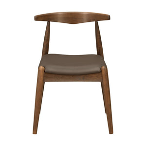 English Elm [video] 5-piece Mid-century Dining Set Rubberwood Frame Faux Leather Ergonomic Chairs Brown,Walnut N759S006011D